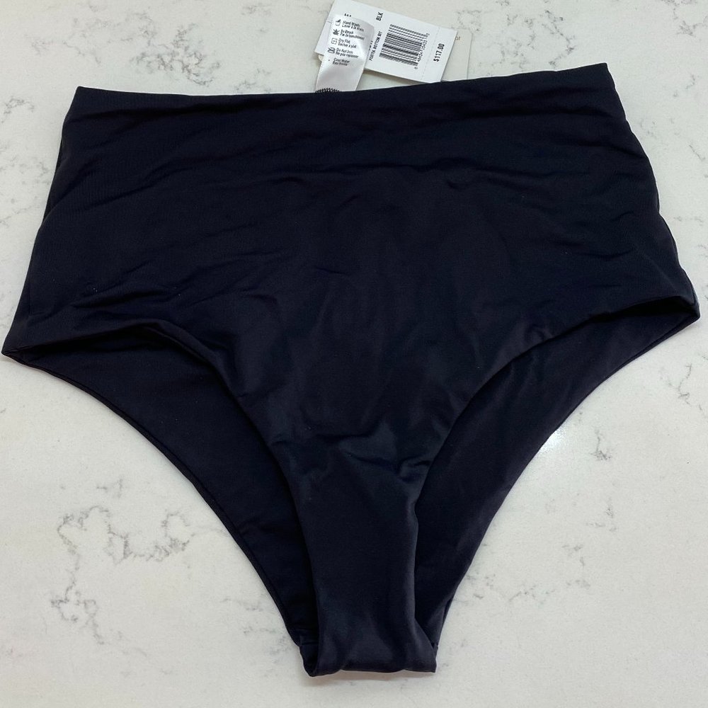 Black High-Waisted Swim Bottoms
